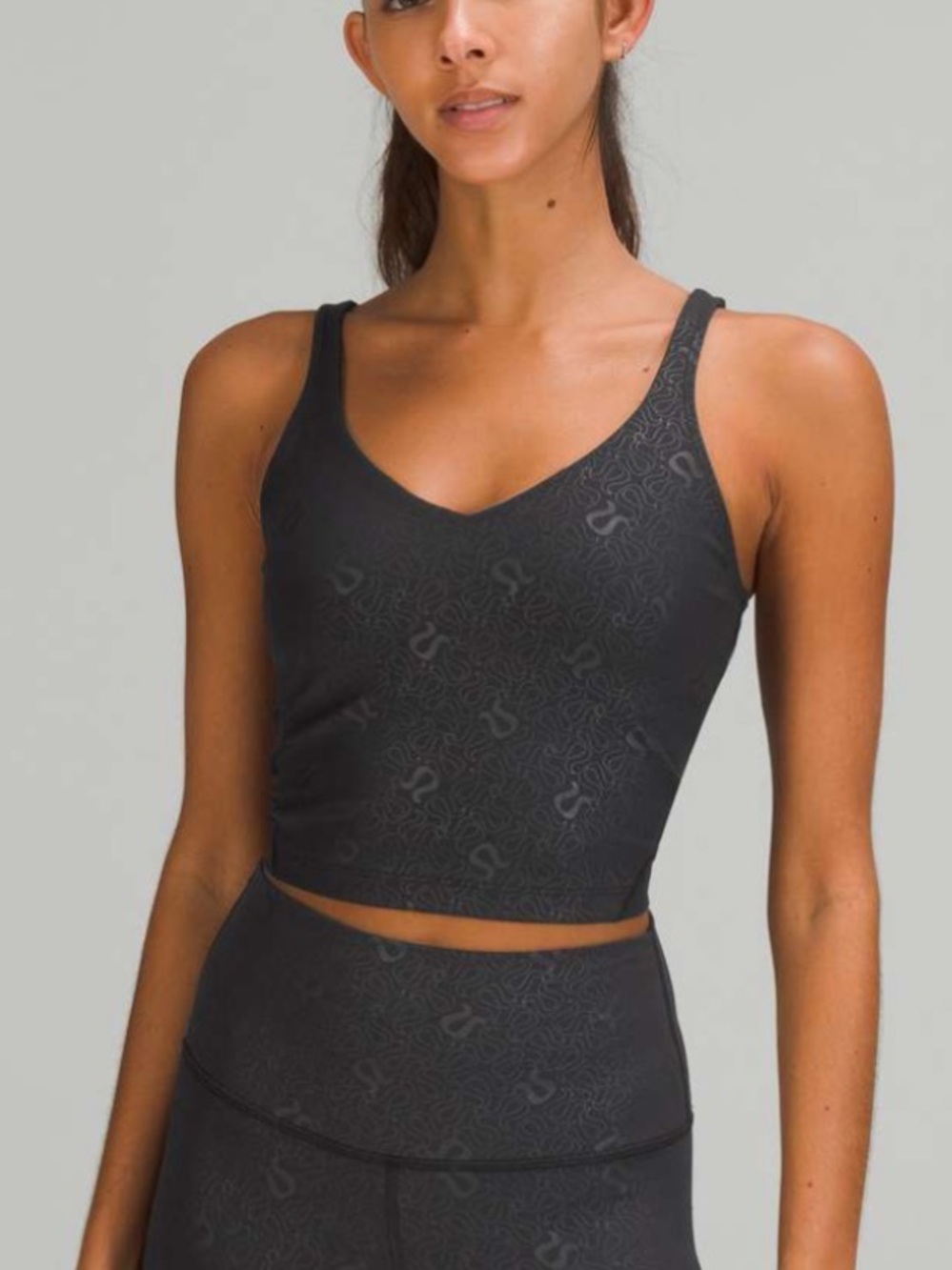 Lululemon Align Tank Top Yogo Emboss Black - Size 14